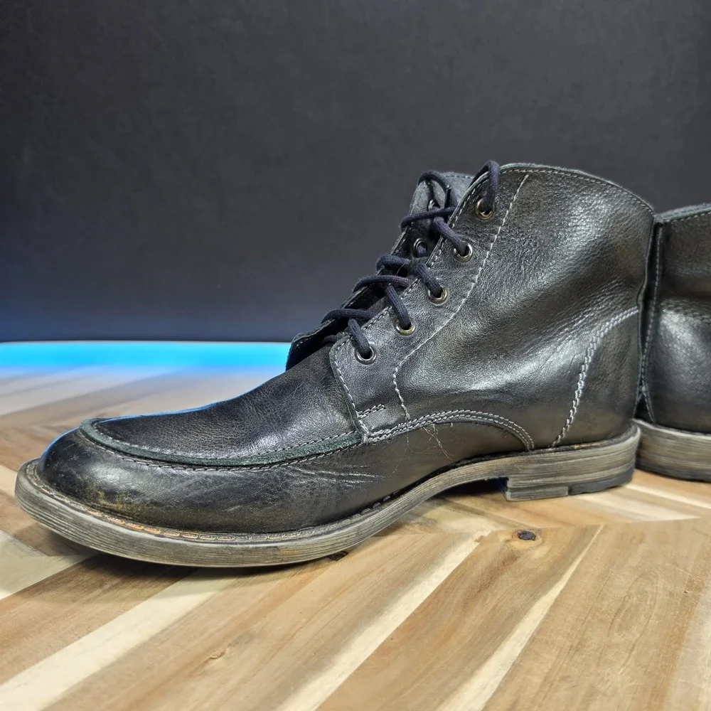 BED|STU Curtis II Chukka Boots Men's 12 Black Leather Lace Up Ankle Moc Toe